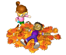 Kinder im Herbstlaub