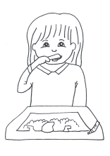 Kind an der Mundhygiene