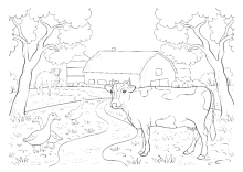 Bauernhof mit Tieren