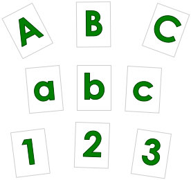 ABC-Kärtchen ausdrucken grün