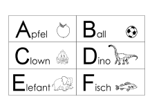 Buchstaben Alphabet erlernen Vorlagebilder