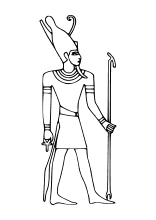 Ausmalbild des Gottes Amun