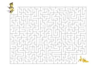 Labyrinth, Irrgarten Affe-Banane