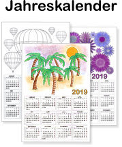 Druckvorlage für Jahreskalender 2024 zum ausdrucken