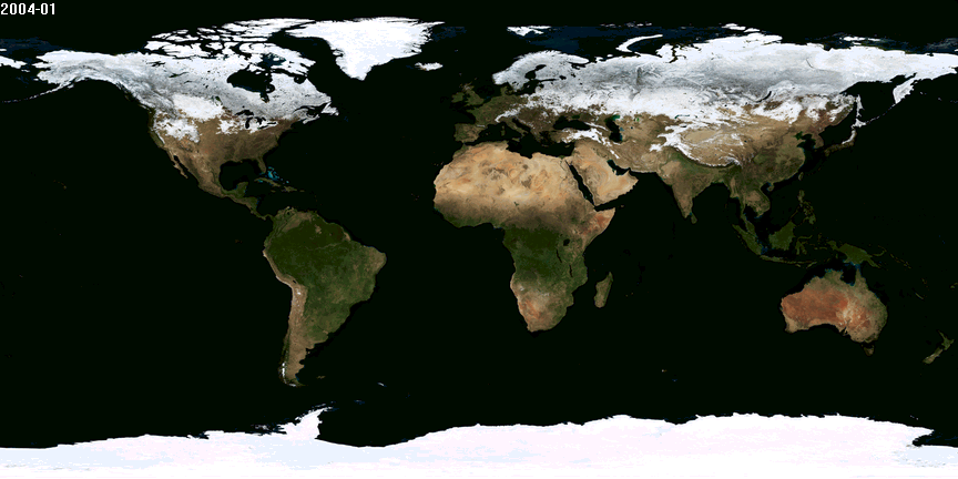 Jahreszeitenverlauf mit Satellitenbilder-Animation