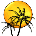 Palmen vor der Sonne