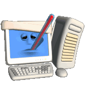 Computer mit Fieberthermometer