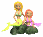 Meerjungfrauen auf dem Stein