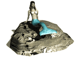 Meerjungfrau auf dem Stein
