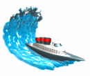Schiff auf einer Welle