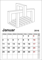 Kalender Vorlage 3D Ausmalbilder 2025