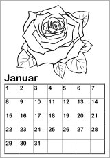 Monatskalender Vorlage Rosen und Blumen 