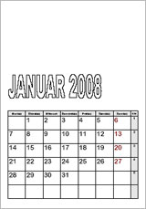 Monatskalender Vorlage 2025