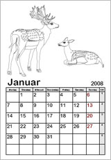 Monatskalender Vorlage 2025