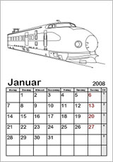 Monatskalender Vorlage 2025
