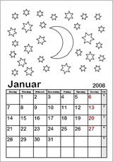 Monatskalender Vorlage 2025