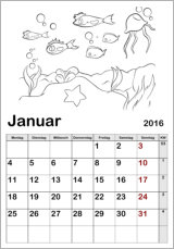 Monatskalender Vorlage 2025