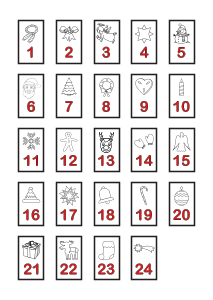 Adventkalenderzahlen 1-24