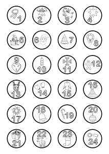 Kalender Zahlen 1-24