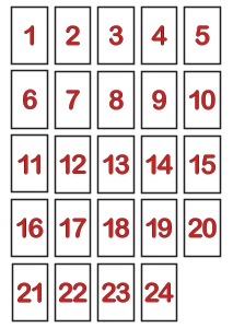 Druckvorlage Adventkalenderzahlen