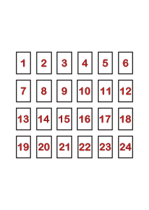 Druckvorlage Adventkalenderzahlen