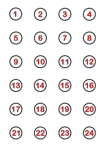 Druckvorlage Adventskalenderzahlen