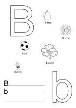 Übungsblatt für den Buchstaben B