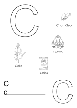 Übungsblatt für den Buchstaben C