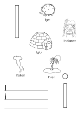 Lernvorlage für den Buchstaben I