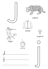 Lernvorlage für den Buchstaben J