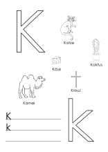 Lernvorlage für den Buchstaben K