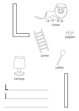 Übungsblatt für den Buchstaben L