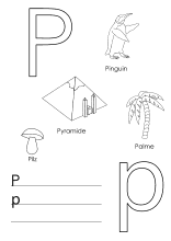 Arbeitsblatt für den Buchstaben P