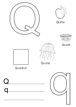 Lernvorlage für den Buchstaben Q