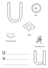 Alphabet-Vorlage für den Buchstaben U