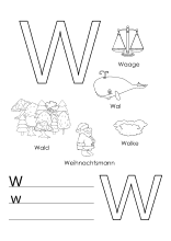 Alphabet-Vorlage für den Buchstaben W