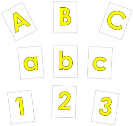 Buchstaben ausdrucken gelb