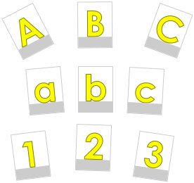 Lernen ABC-Vorlagen gelb
