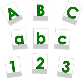 Lerne das Alphabet grün