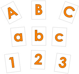 Druckbuchstaben orange