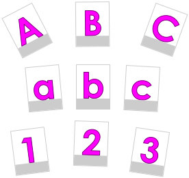 Lernvorlagen-Buchstaben pink rosarot