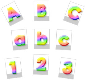 Lernvorlagen-Buchstaben 3D