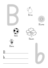 Unterichsmaterial für den Buchstaben B