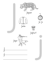 Lernvorlage für den Buchstaben J