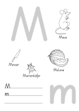 Arbeitblatt für den Buchstaben M