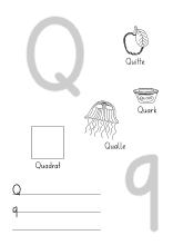 Lernvorlage für den Buchstaben Q