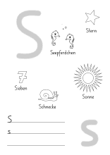 ABC- Vorlage für den Buchstaben S
