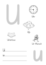 Alphabet-Vorlage für den Buchstaben U