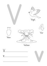 Arbeitsblatt für den Buchstaben V
