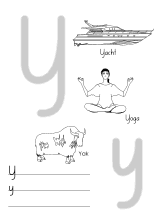 Übungsblatt für den Buchstaben Y